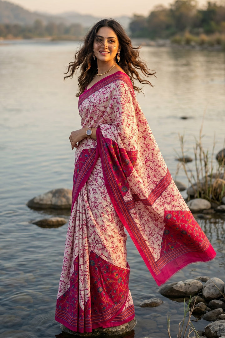 Trikon Ranga Fancy Silk Saree