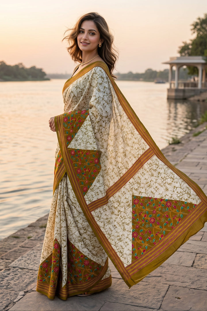 Trikon Ranga Fancy Silk Saree