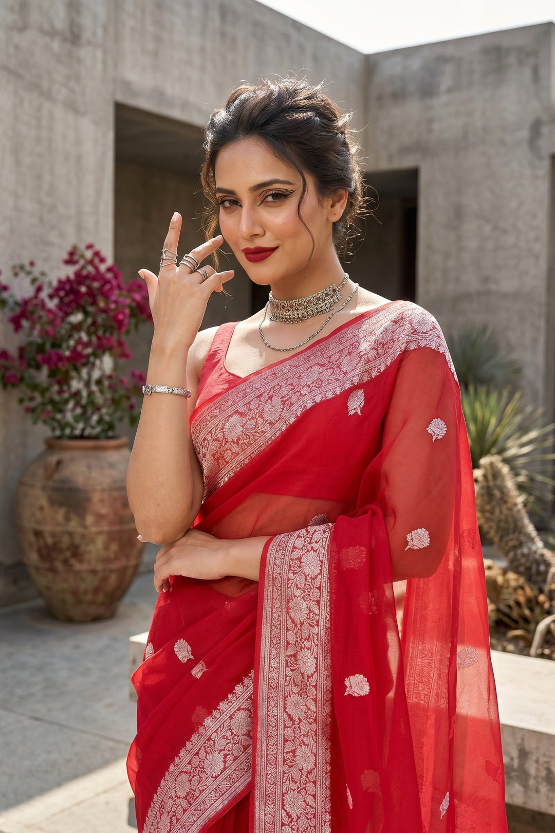 Khaddi Chiffon Handloom Banarasi