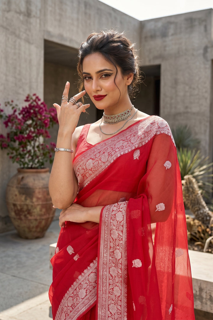 Khaddi Chiffon Handloom Banarasi