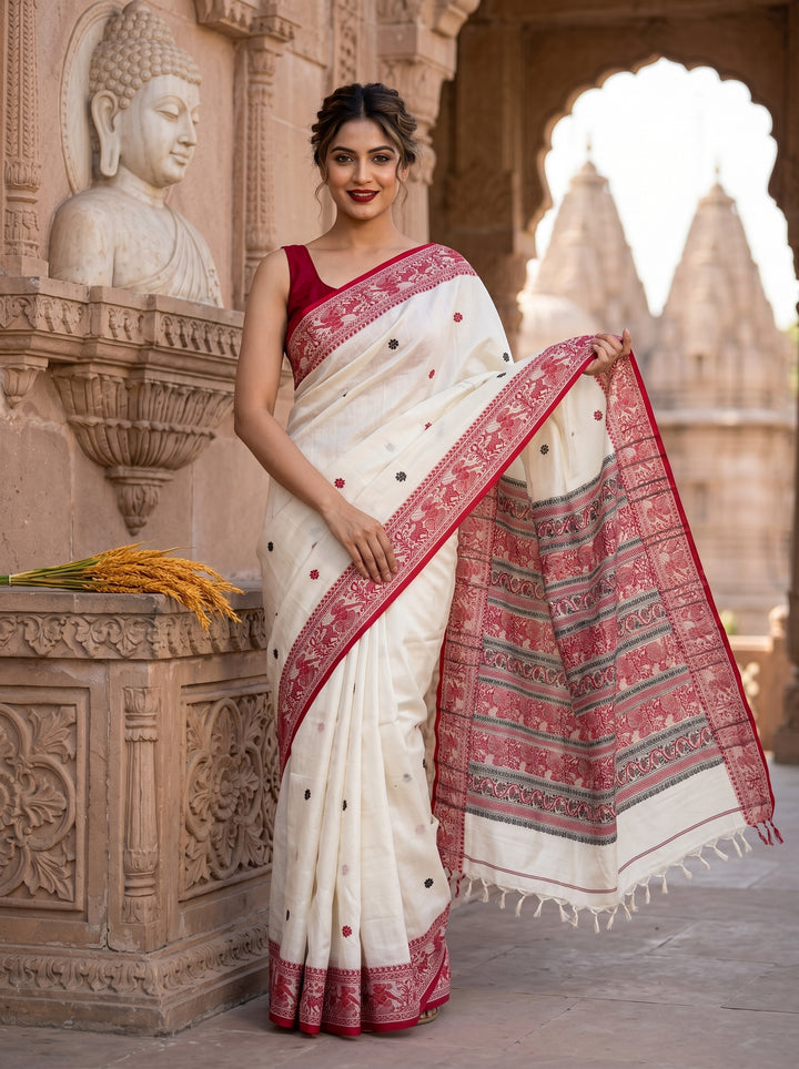 Ethereal Epics Cotton Baluchari Saree
