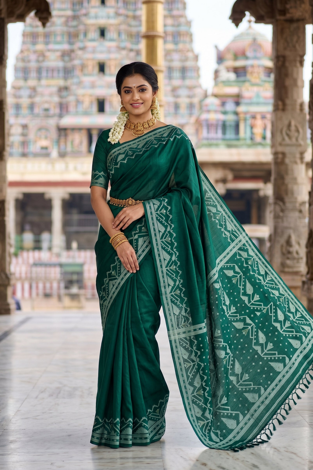 Pother Panchali Gachi Tussar Jamdani Saree
