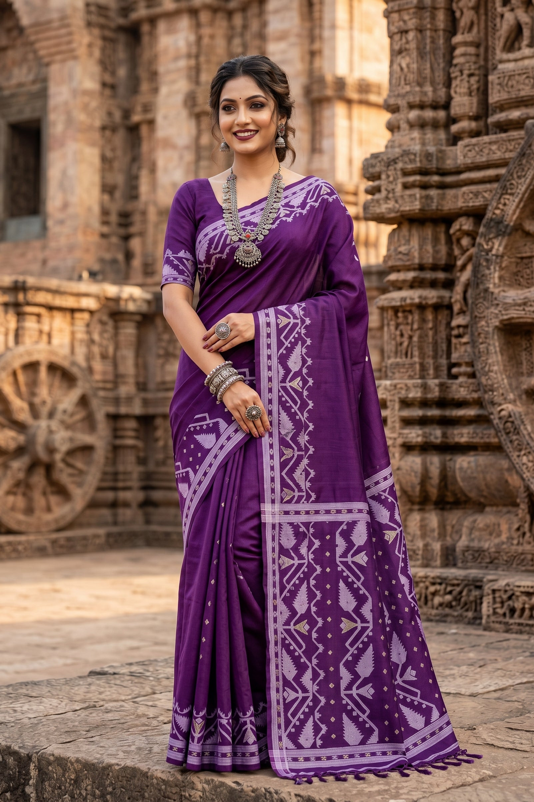 Pother Panchali Gachi Tussar Jamdani Saree