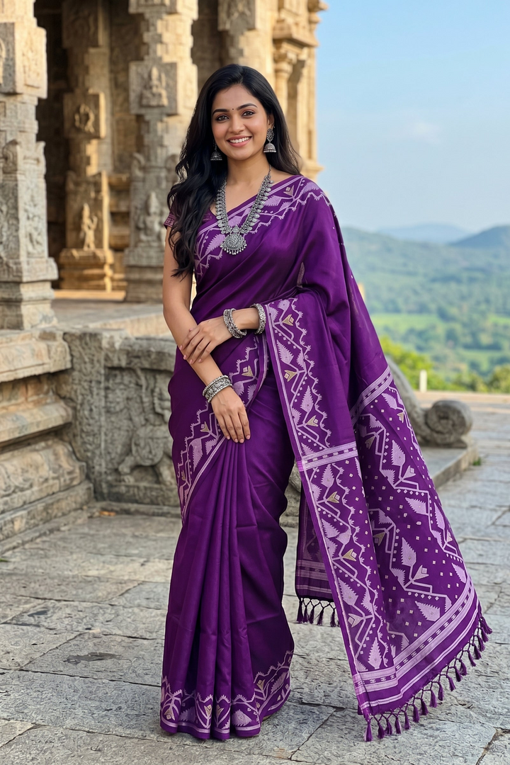 Pother Panchali Gachi Tussar Jamdani Saree