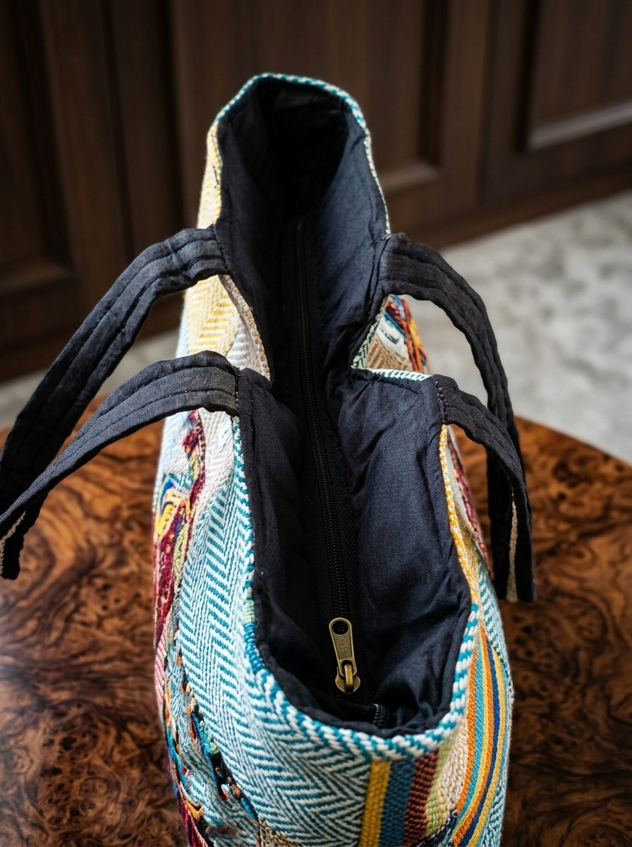 Woven Story-Patchwork Tote Bag