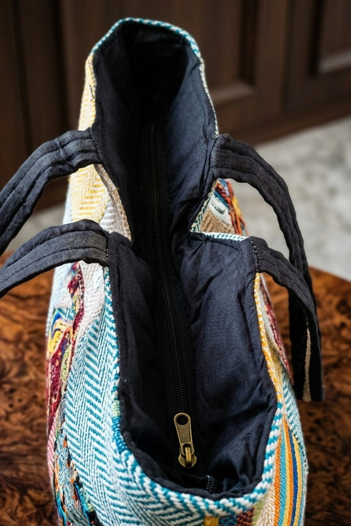 Woven Story-Patchwork Tote Bag