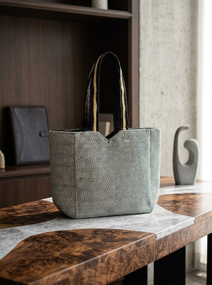 Woven Story-Patchwork Tote Bag