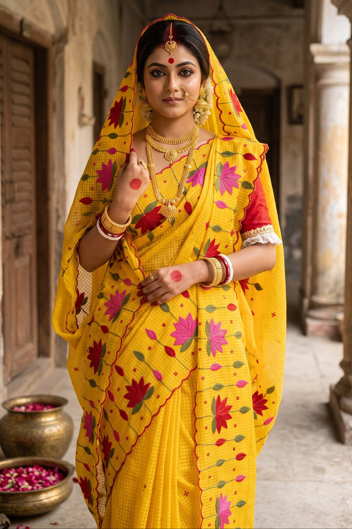 Padyo Pata Kota Applique Saree