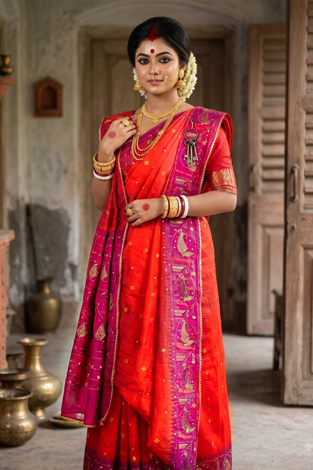 Sonar Alo  Katdana Jamdani Saree