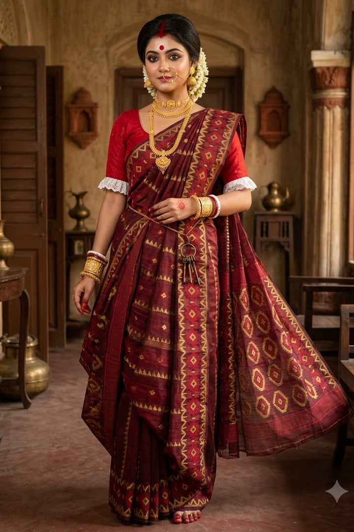 Durga Prabha Premium Zari Jamdani Saree
