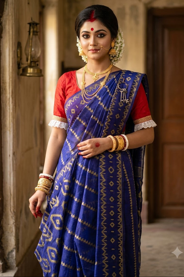 Durga Prabha Premium Zari Jamdani Saree