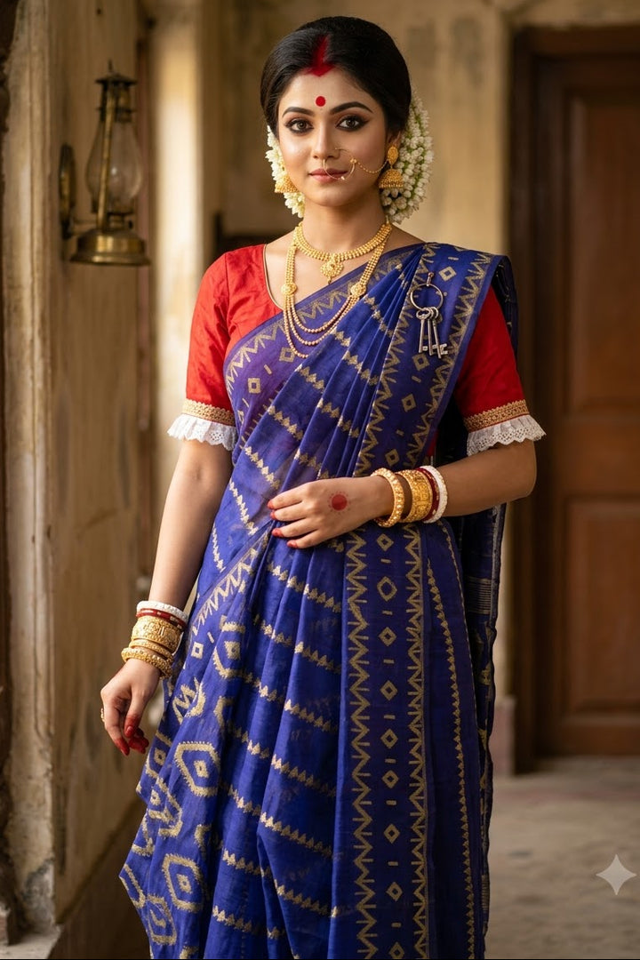 Durga Prabha Premium Zari Jamdani Saree