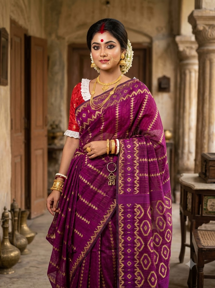 Durga Prabha Premium Zari Jamdani Saree