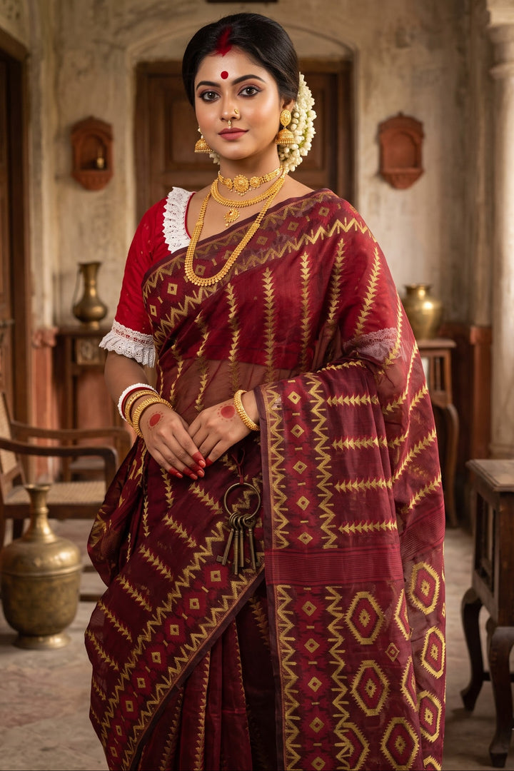 Durga Prabha Premium Zari Jamdani Saree