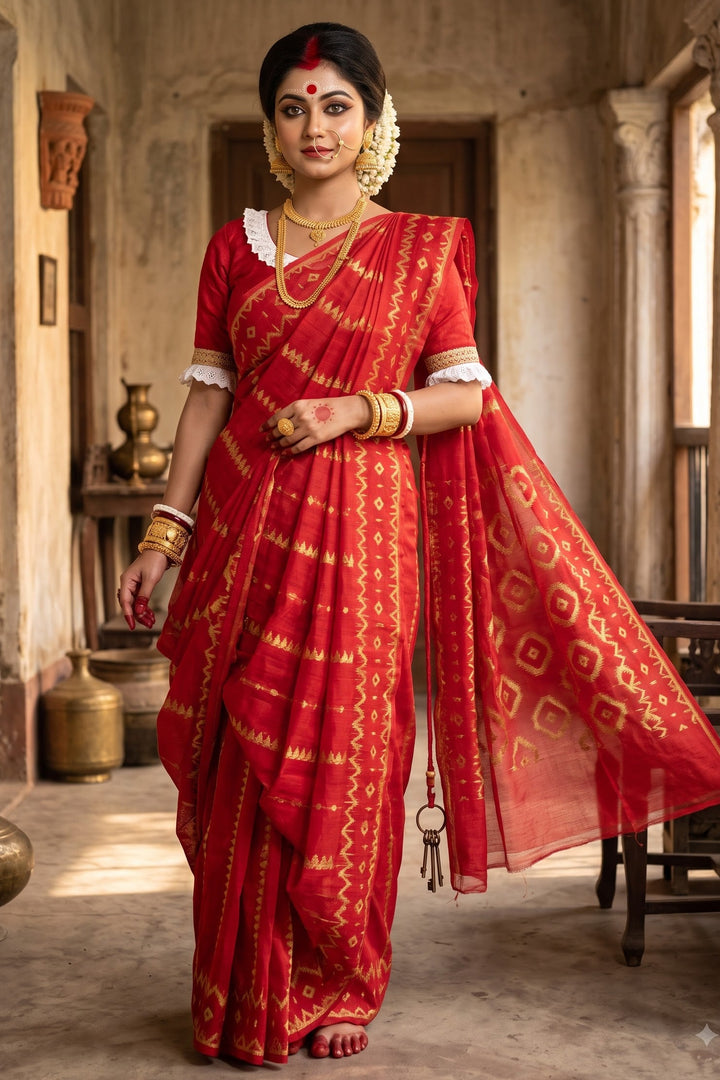 Durga Prabha Premium Zari Jamdani Saree