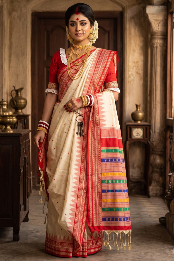 Whispers of Colour-Premium Assam Silk Saree