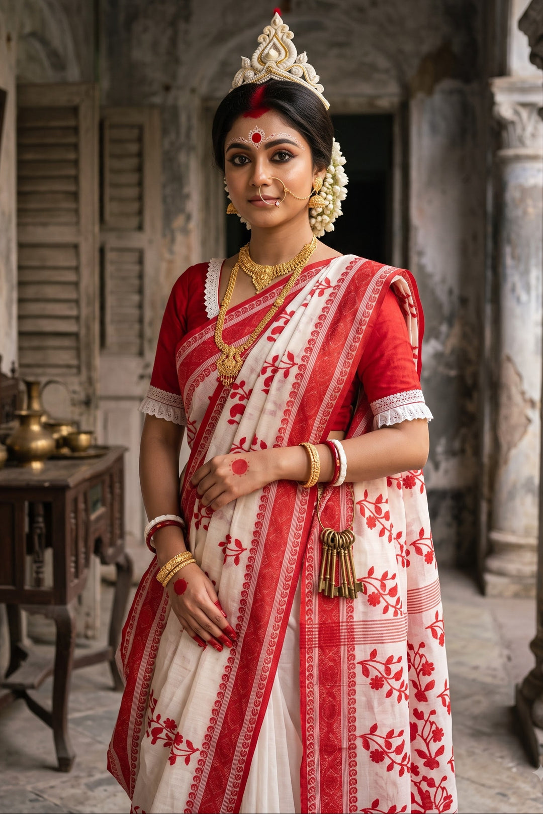 Ashtami Tangail Tant Cotton Saree