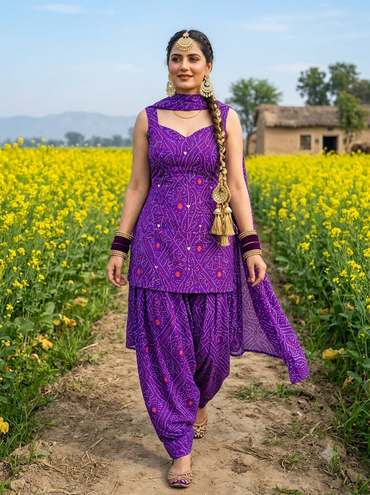 Swag Wali Kudi Premium Cotton Bandhani Kurti Set