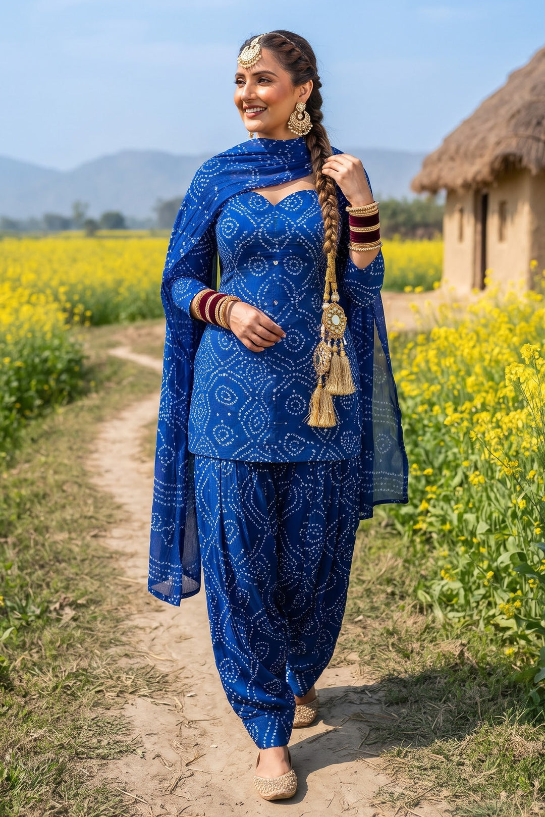 Desi Dil – Premium Cotton Bandhani Kurti Set