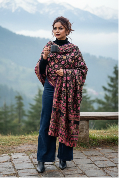 Cozy Warmth- Shawl Collection(Maple Leaf Design)