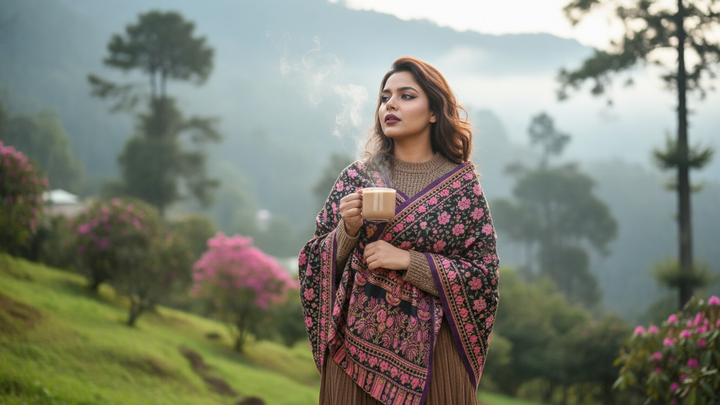 Cozy Warmth- Shawl Collection(Maple Leaf Design)