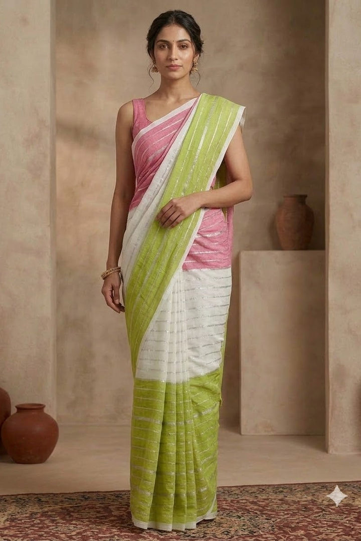 Morning Mist Mul Cotton Saree