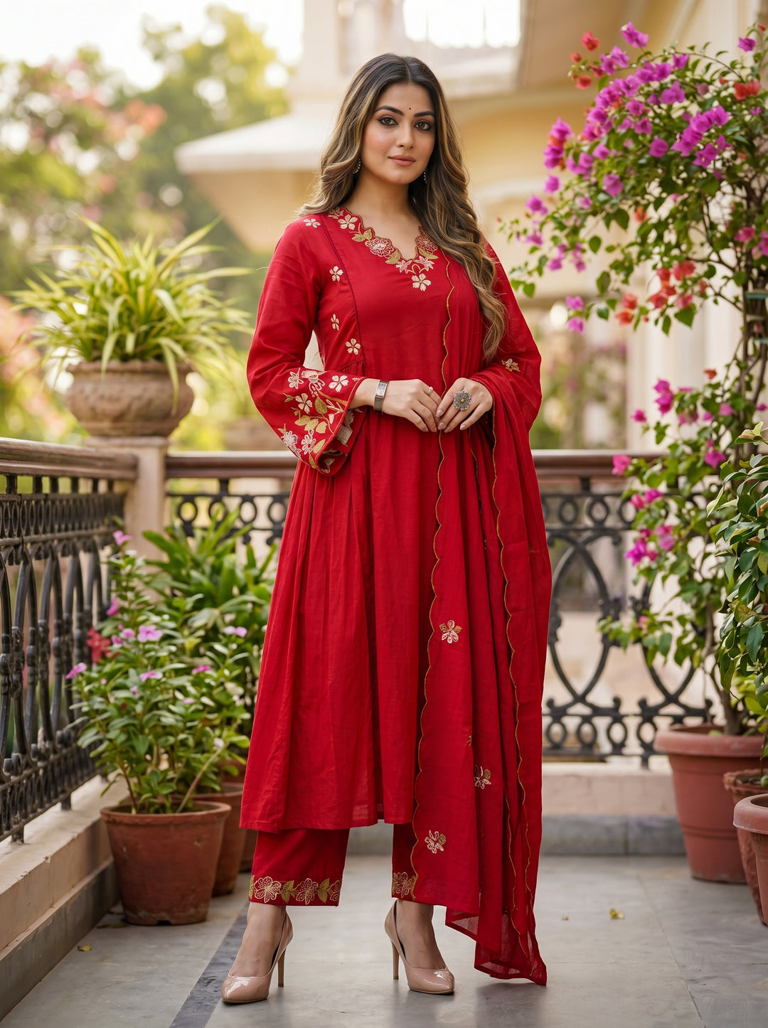 Mystic Aura Chanderi Silk Kurti Set