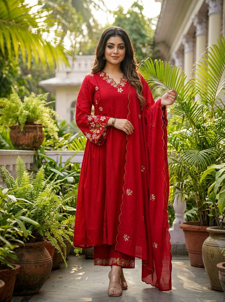 Mystic Aura Chanderi Silk Kurti Set