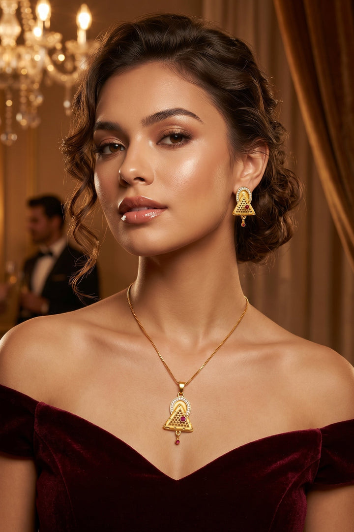 Love-Gold Plated Chain and Locket Set