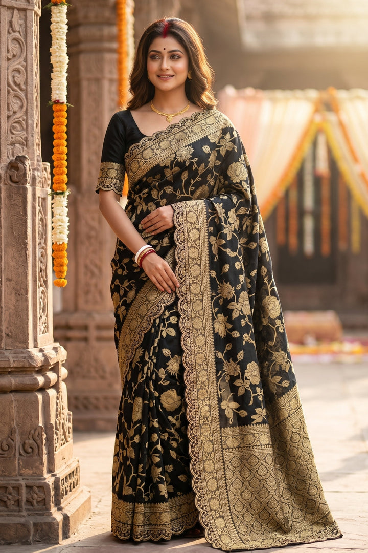 From the Gharana Banarasi Khaddi Georgette Silk