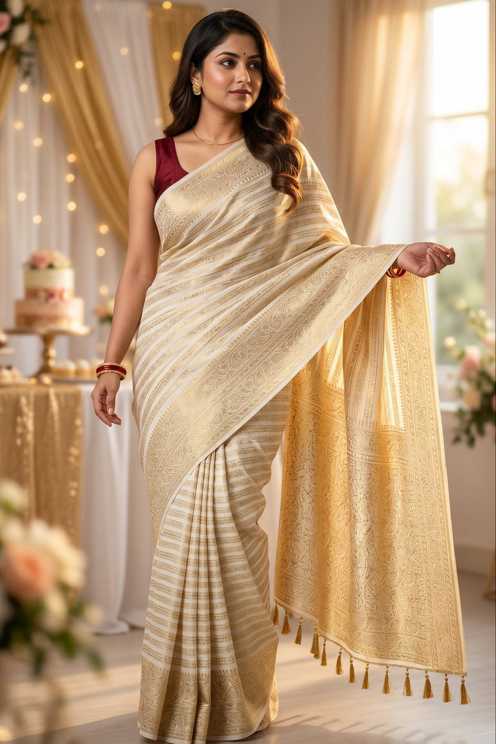 Preciously Kept In Banarasi Georgette  Silk Saree
