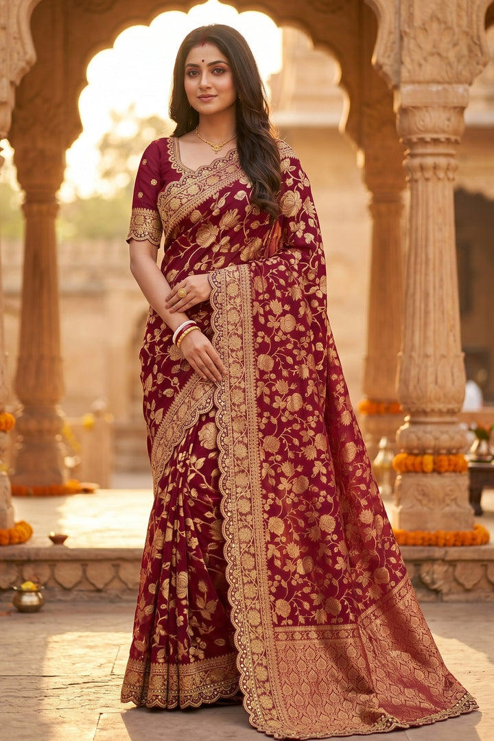 From the Gharana Banarasi Khaddi Georgette Silk