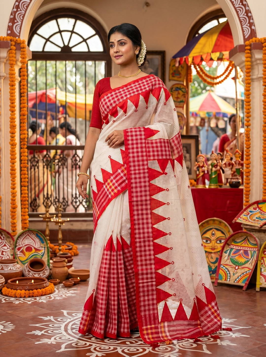 LokKatha Nakshi Temple Saree