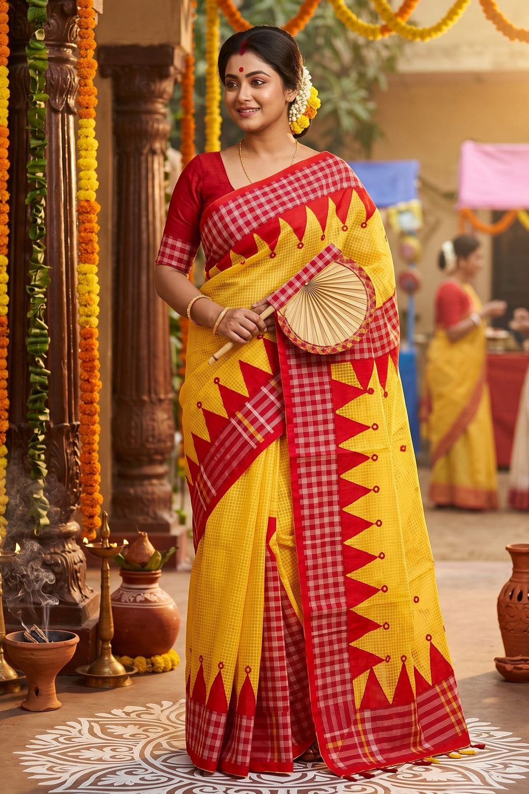 LokKatha Nakshi Temple Saree