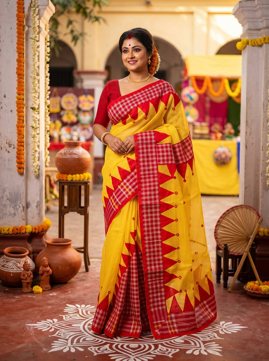 LokKatha Nakshi Temple Saree