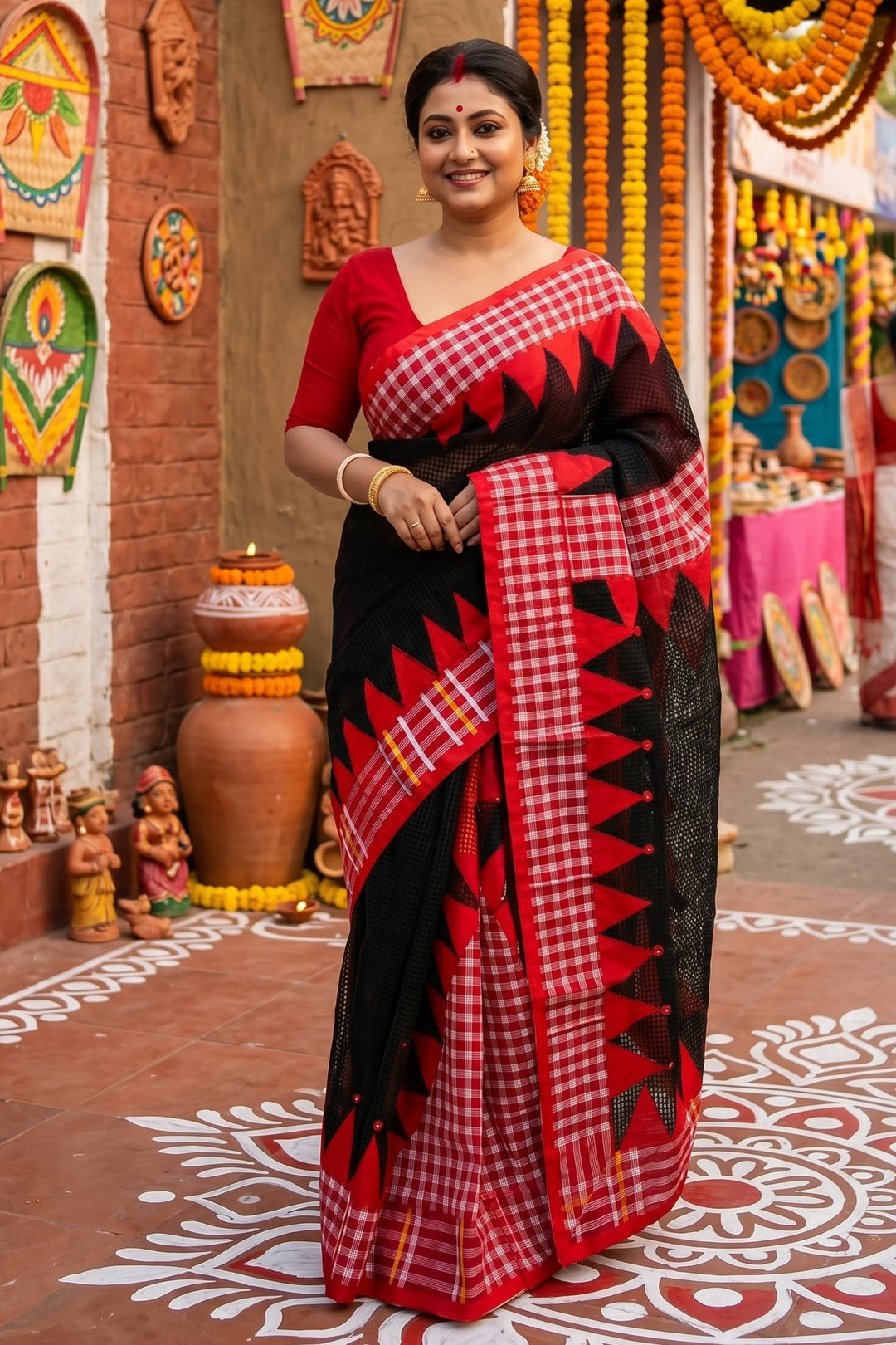 LokKatha Nakshi Temple Saree