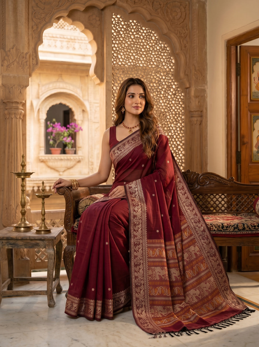 Ethereal Epics Cotton Baluchari Saree