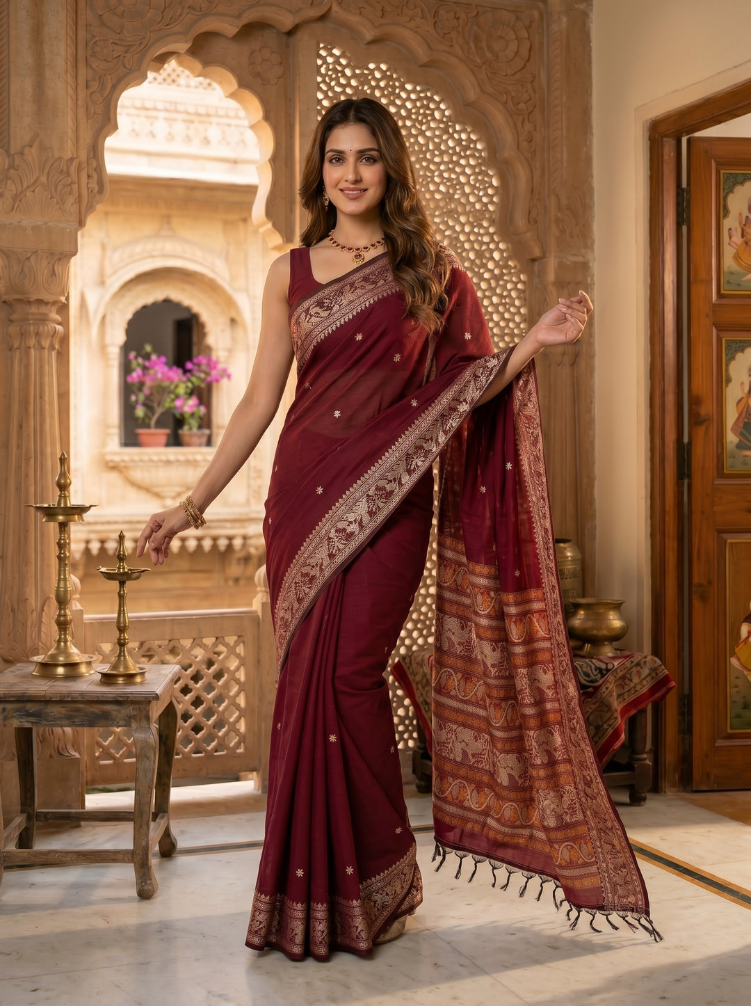 Ethereal Epics Cotton Baluchari Saree