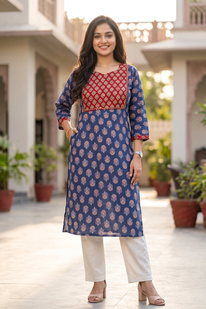 Rangrez Ajrakh Kurti(Only Kurti)