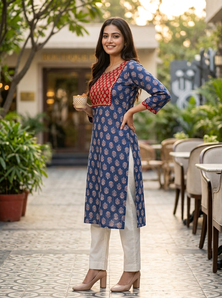 Rangrez Ajrakh Kurti(Only Kurti)
