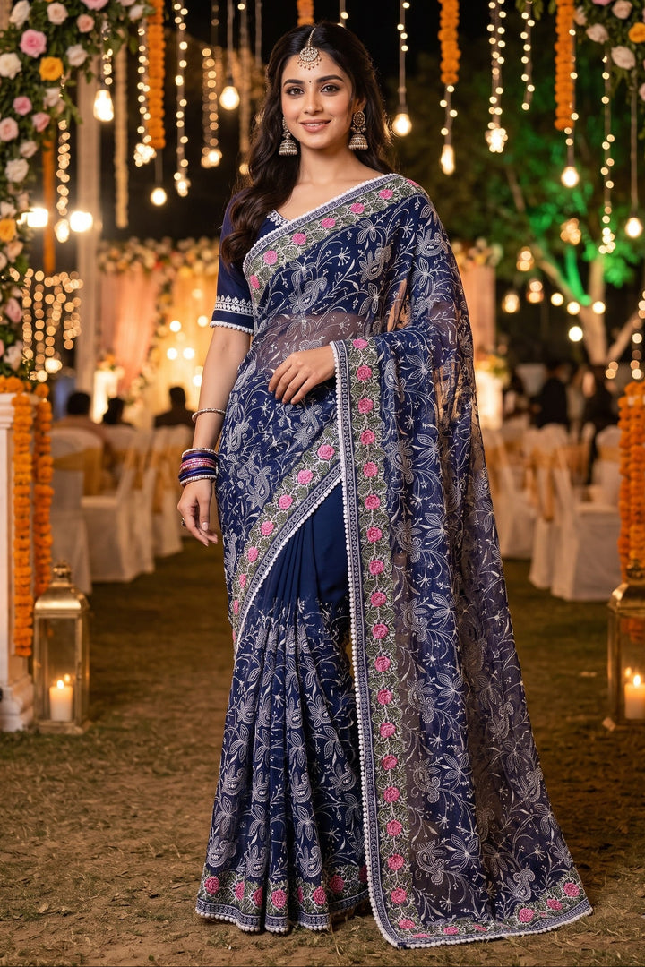 Cloudkiss Designer Georgette Saree