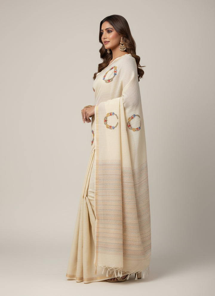 Pure Handwoven Silk Linen Saree