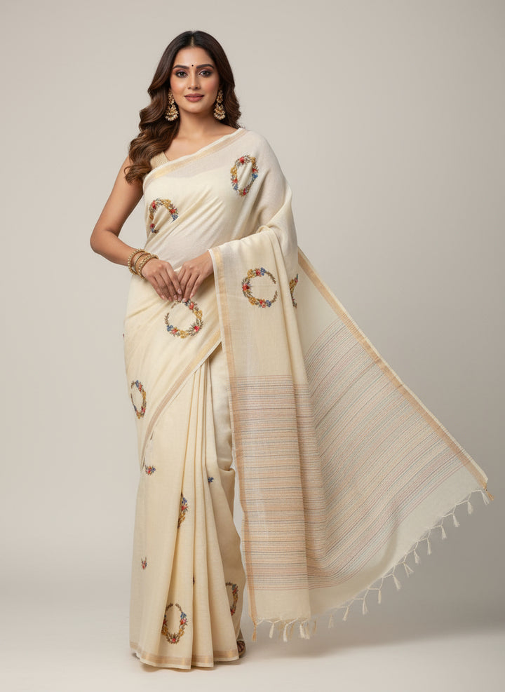 Pure Handwoven Silk Linen Saree