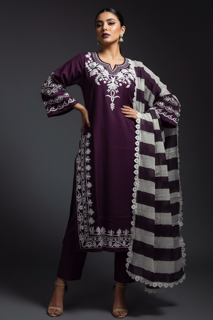 Jaipuri Kurti Pant Dupatta Set