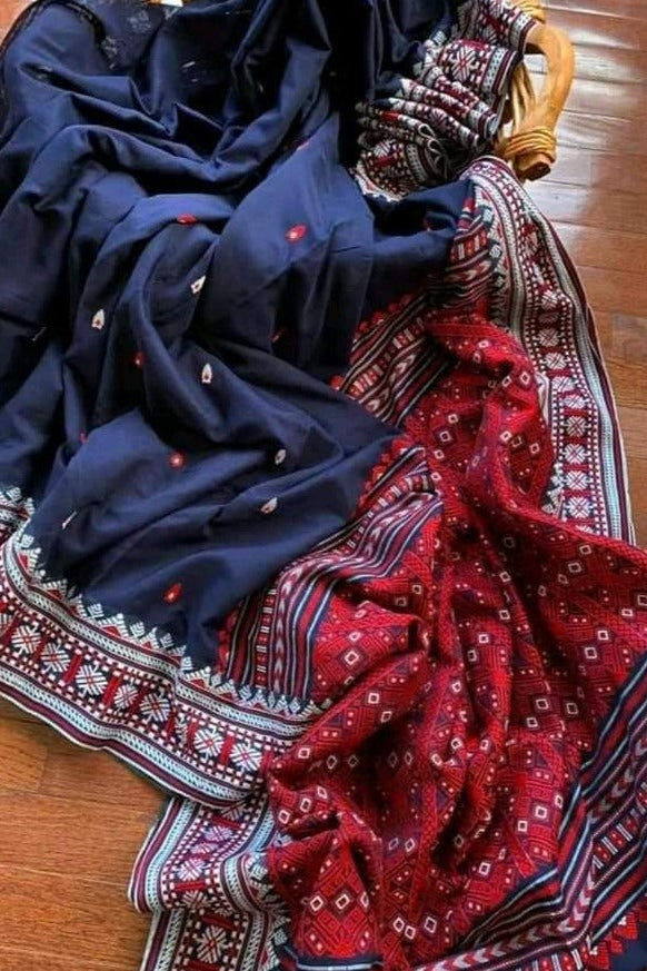 Assam Khadi Jamdani Saree