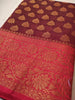 Maroon Majesty Semi Georgette Banarasi Saree