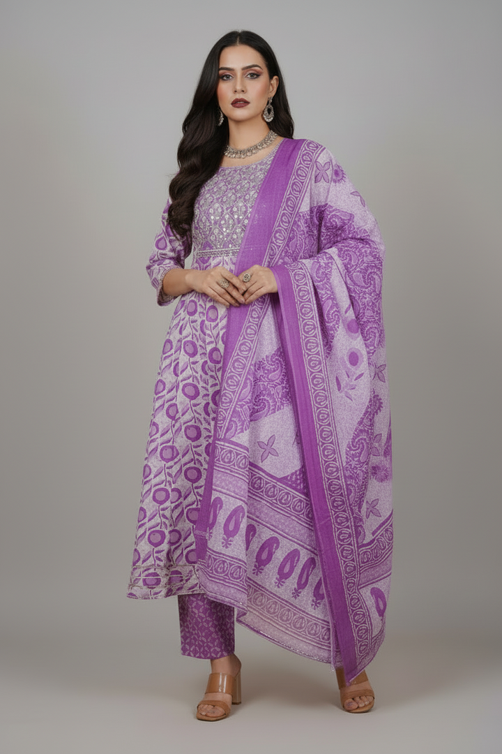 Lovely Lavender Kurti Set