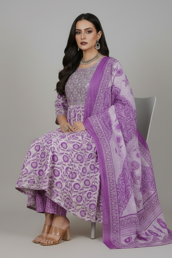 Lovely Lavender Kurti Set