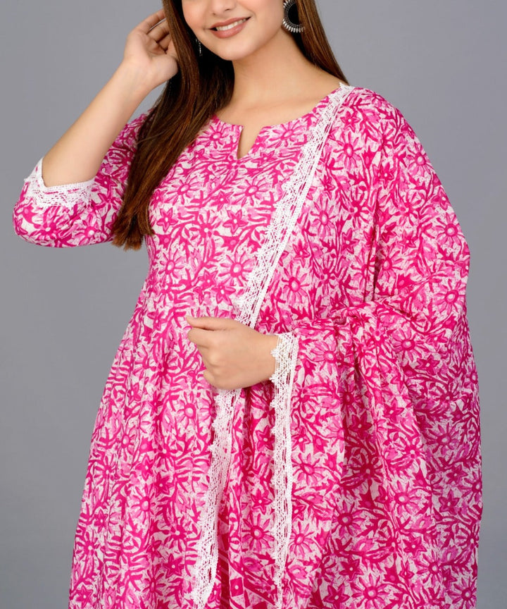 Pink Anarkali Kurti Set