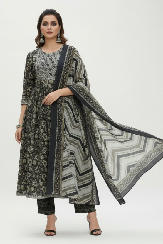 Naira Cut Kurti Set